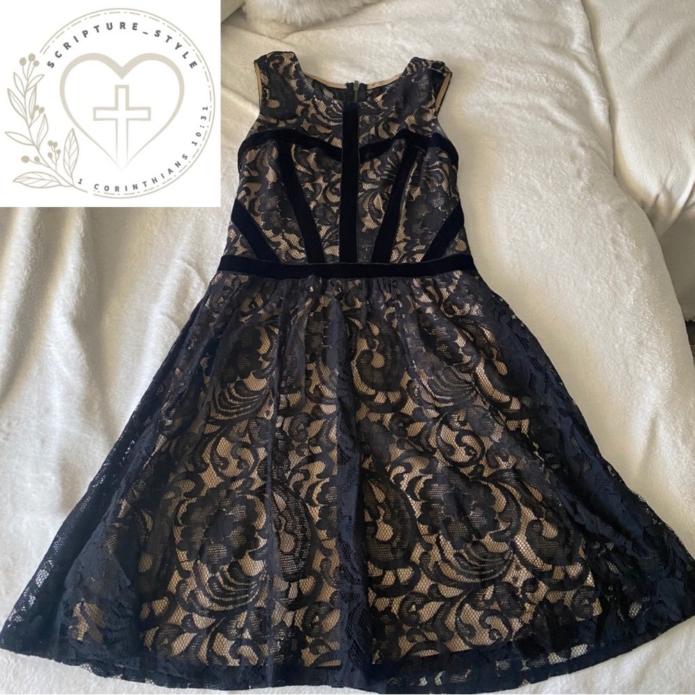 Fire Los Angeles Black Lace Kids Dress